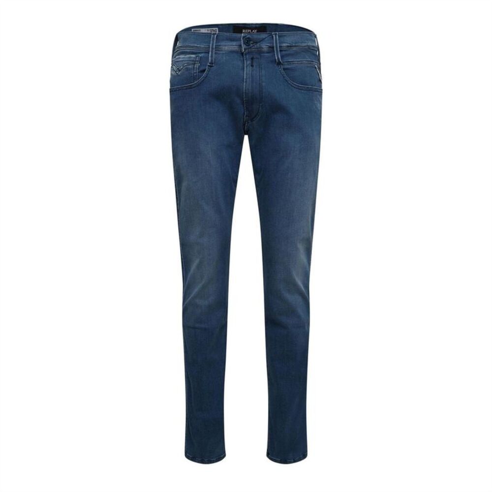 Replay Mens Anbass Cotton Blend Slim Jeans / Blue